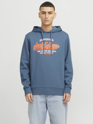 Jack and Jones Miesten Huppari, JJELOGO SWEAT HOODIE NOOS Oceanview