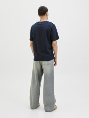 Jack and Jones miesten t-paita, JJELOGO TEE SS O-NECK 2 COL AW25 SN Sky Captain