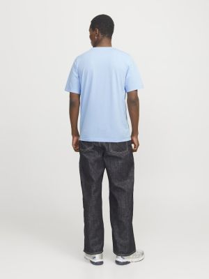 Jack and Jones miesten t-paita, JJELOGO TEE SS O-NECK 2 COL SS25 SN Chambray Blue