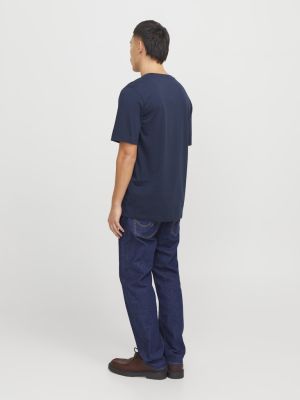 Jack and Jones miesten t-paita, JJELOGO TEE SS O-NECK 2 COL SS25 SN Sky Captain