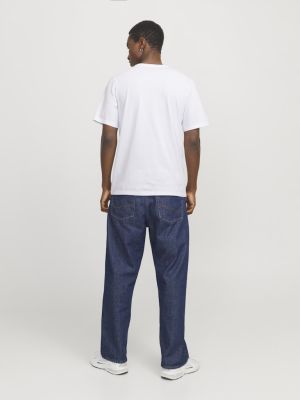 Jack and Jones miesten t-paita, JJELOGO TEE SS O-NECK 2 COL SS25 SN White