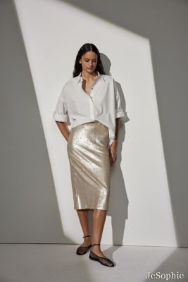 JcSophie naisten hame, GIANNI SKIRT Kullankeltainen