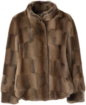 JcSophie naisten tekoturkistakki, JENNIFER JACKET FUR Tummanruskea