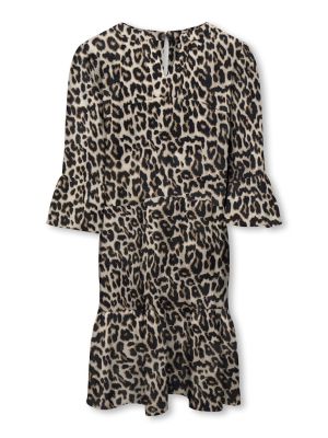 Kids Only lasten mekko, KOGGLOW LIFE ALBERTE 3/4 DRESS AOP Ruskea Kuosi