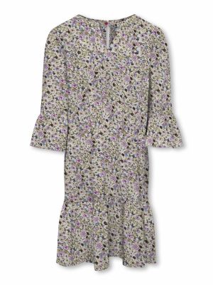 Kids Only lasten mekko, KOGGLOW LIFE ALBERTE 3/4 DRESS AOP Valkopohjainen Kuosi