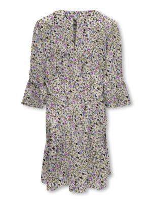 Kids Only lasten mekko, KOGGLOW LIFE ALBERTE 3/4 DRESS AOP Valkopohjainen Kuosi