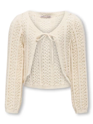 Kids Only lasten neule, KOGMARINA LIFE LS CROP V-NECK TIE KNT Luonnonvalkoinen