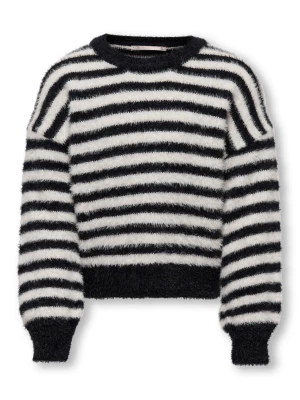 Kids Only lasten neule, KOGNEWPIUMO LS PULLOVER NOOS Raidallinen Musta