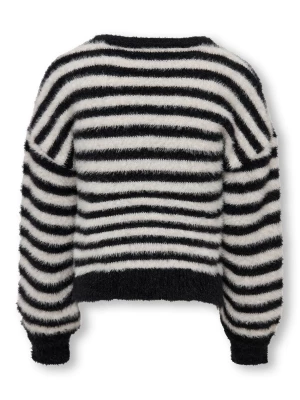 Kids Only lasten neule, KOGNEWPIUMO LS PULLOVER NOOS Raidallinen Musta