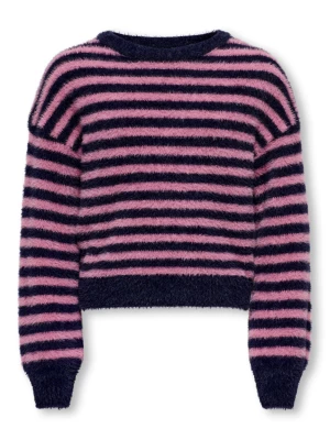 Kids Only lasten neule, KOGNEWPIUMO LS PULLOVER NOOS Raidallinen Pinkki