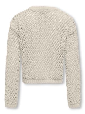 Kids Only lasten neulepusero, KOGDONNA LIFE O-NECK STRUCTURE KNIT Luonnonvalkoinen