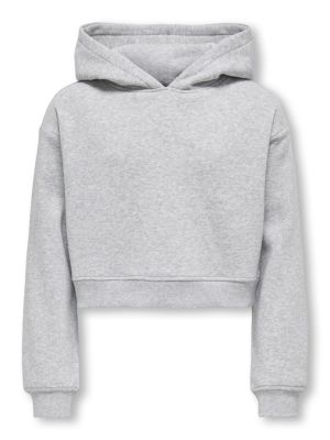 Kids Only lasten svetari, KOGSWEAT LIFE LS HOODIE SHORT  Keskiharmaa