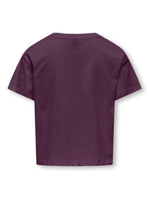 Kids Only lasten t-paita, KOGMAIKEN LIFE CROPHEART SS TOP  Viininpunainen