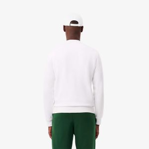 Lacoste Miesten Collegepaita, BRUSHED COTTON FLEEX JOGGER SWEATSHIRT Valkoinen