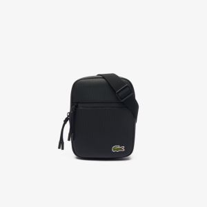 Lacoste olkalaukku, LACOSTE SMALL FLAT CROSSOVER BAG Musta