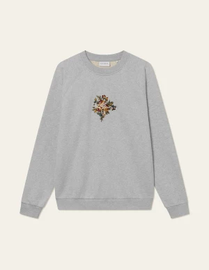 Les Deux miesten collegepusero, FIORE SWEATSHIRT Keskiharmaa