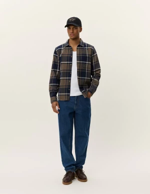 Les Deux miesten flanellipaita, JEREMY CHECK FLANNEL SHIRT Sininen Kuosi