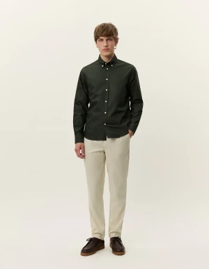 Les Deux miesten kauluspaita, KONRAD OXFORD SHIRT Tummanvihreä