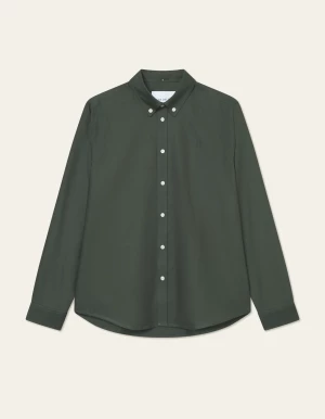 Les Deux miesten kauluspaita, KONRAD OXFORD SHIRT Tummanvihreä