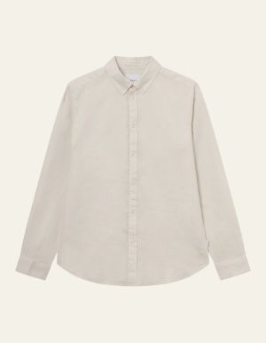 Les Deux Miesten Kauluspaita, KRISTIAN LINEN BD SHIRT Luonnonvalkoinen