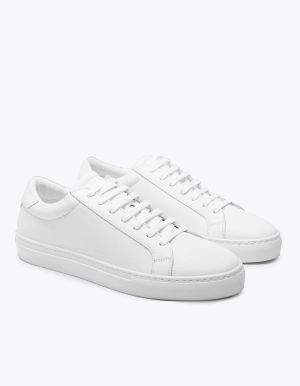 Les Deux miesten kengät, THEODOR LEATHER SNEAKER Valkoinen