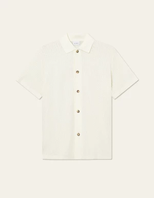 Les Deux miesten lyhythihainen kauluspaita, AXEL SS SHIRT Luonnonvalkoinen
