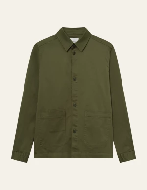 Les Deux Miesten Paita, LANGLEY OVERSHIRT Armeijanvihreä