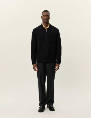 Les Deux miesten paitatakki, FISHER COTTON MILANO OVERSHIRT Musta