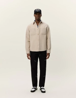 Les Deux miesten paitatakki, LENNON BOUCLE OVERSHIRT Luonnonvalkoinen