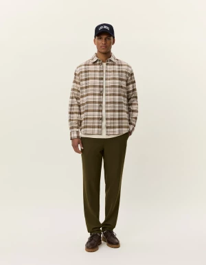 Les Deux miesten paitatakki, LENNON CHECK OVERSHIRT Ruskea Kuosillinen
