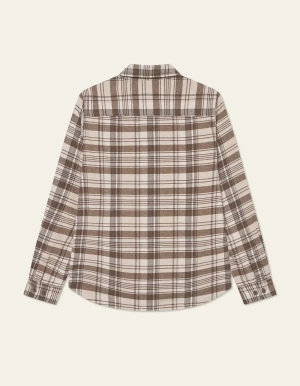 Les Deux miesten paitatakki, LENNON CHECK OVERSHIRT Ruskea Kuosillinen