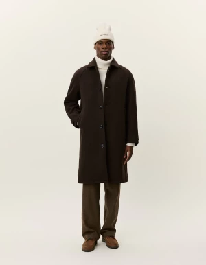 Les Deux miesten villakangastakki, MICHAEL SOLID WOOL COAT Keskiruskea