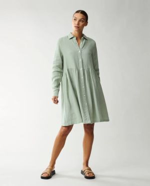 Lexington Naisten Mekko, ANDREA LINEN DRESS (2nd hand) Vedenvihreä