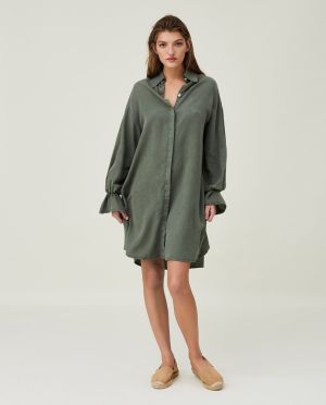 Lexington Naisten Mekko ARABELLA LYOCELL DRESS (2nd hand) Tummanvihreä