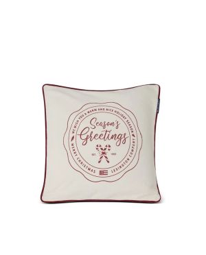 Lexington Tyynynpäällinen Season Greetings Cotton Pillow Valkopohjainen Kuosi