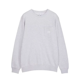 Makia miesten collegepusero, SQUARE POCKET SWEATSHIRT Vaaleanharmaa