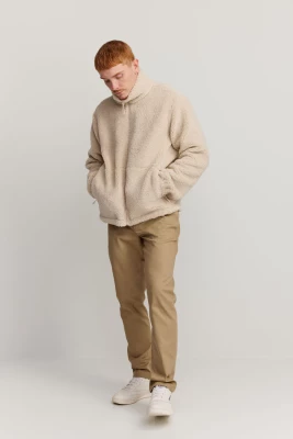 Makia miesten fleece, Lodge Zip Fleece Luonnonvalkoinen