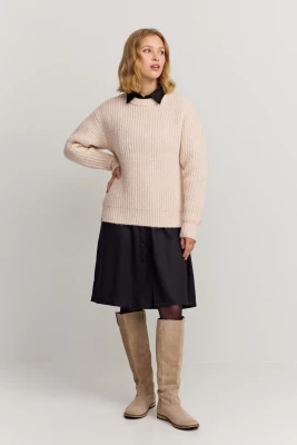 Makia naisten neulepusero, MABEL KNIT Luonnonvalkoinen