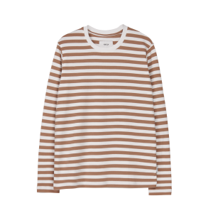 Makia Naisten Trikoopusero, Verstad Long Sleeve Raidallinen Beige