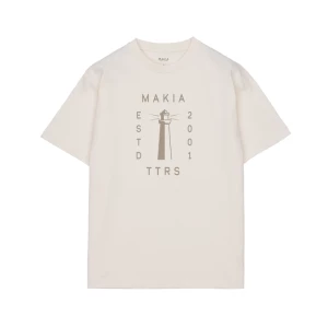 Makia unisex t-paita, MARKER T-SHIRT Luonnonvalkoinen