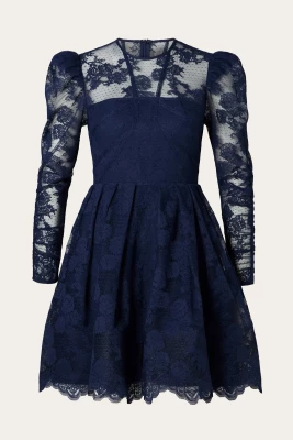 Malina naisten mekko, LEONI LACE MINI DRESS Tummansininen