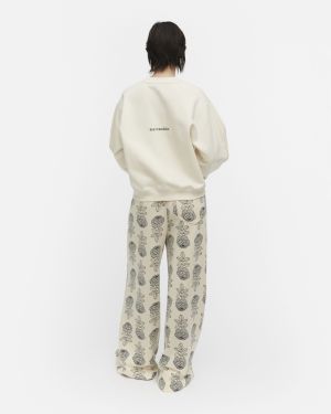 Marimekko collegehousut, PUUSKA VIHKIRUUSU KISOKI  Beige Kuosi
