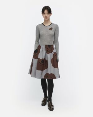 Marimekko naisten hame, POIMINNOT TUMMA Harmaa Kuosi
