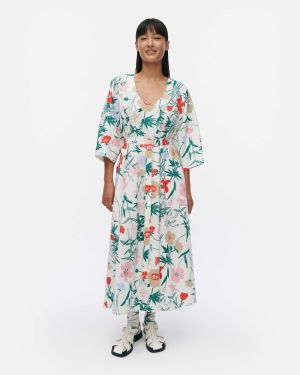 Marimekko naisten mekko, HYMY PERENNA MEKKO Valkopohjainen Kuosi