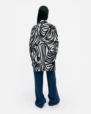 Marimekko naisten paita, NILA JOKURAITA PUUVILLAPAITA Mustavalkoinen