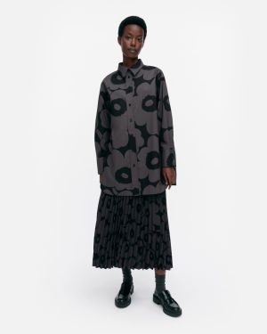 Marimekko naisten paita, NILA UNIKKO PUUVILLAPAITA Musta Kuosi