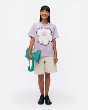 Marimekko naisten t-paita, ERNA UNIKKO PLACEMENT KIOSKI T-PAITA Vaalea Lila
