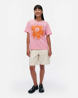 Marimekko naisten t-paita, ERNA UNIKKO PLACEMENT KIOSKI T-PAITA Vaaleanpunainen