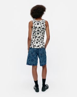 Marimekko naisten trikootoppi, UUSIA UNIKKO  Valkopohjainen Kuosi