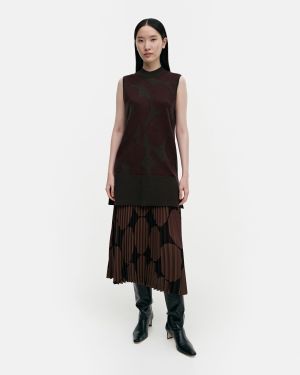 Marimekko neuleliivi, KARTUSSI UNIKKO NEULELIIVI Ruskea Kuosi